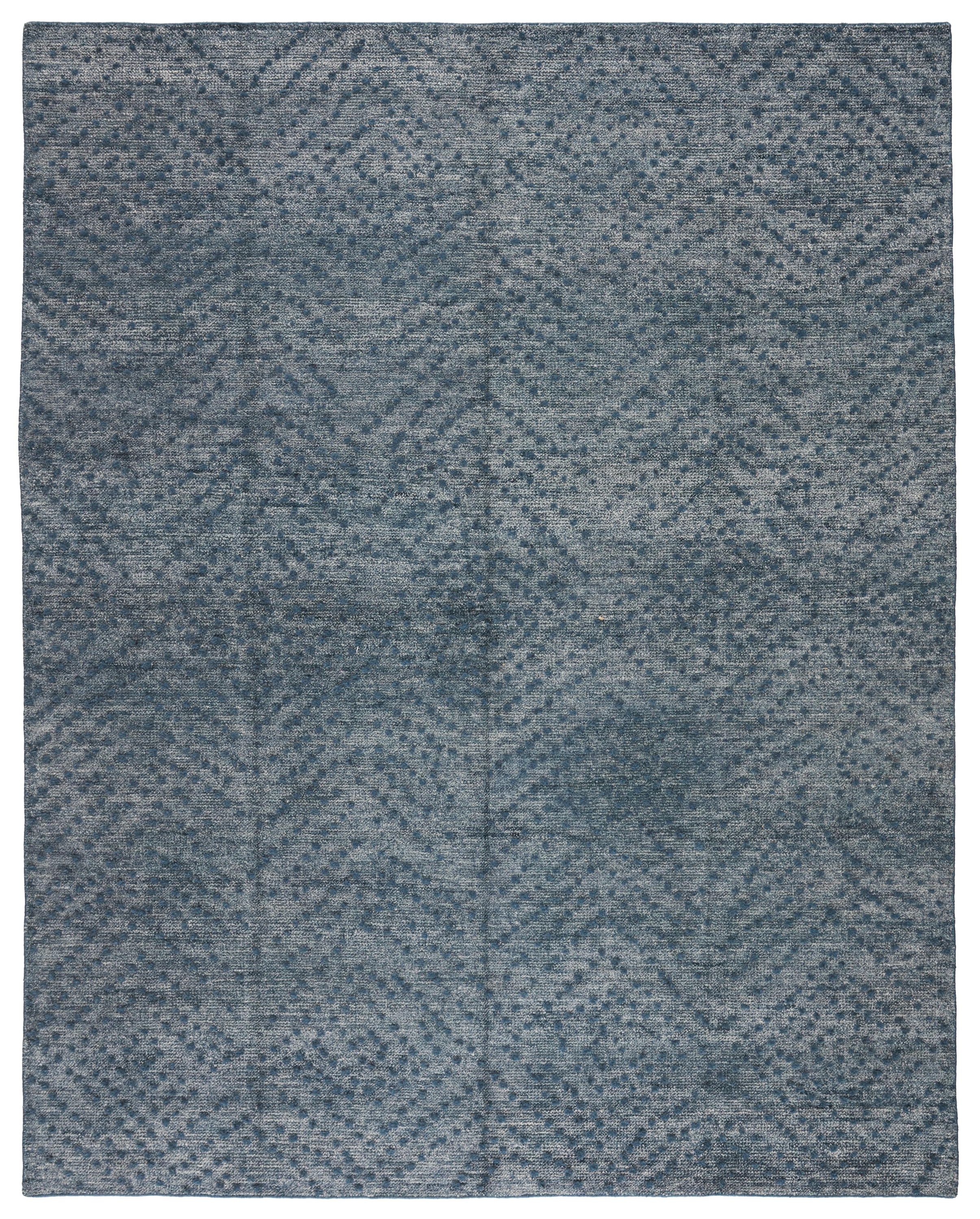 Teyla Handmade Dotted Blue/ Gray Area Rug (5'X8') - Image 0
