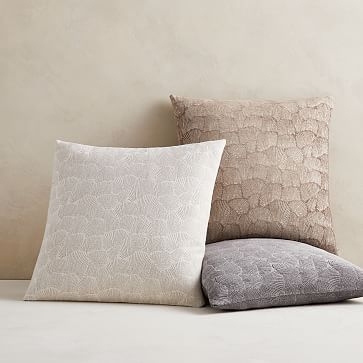 Deco Shells Pillow Cover, 20"x20", Cloudburst Gray - Image 4