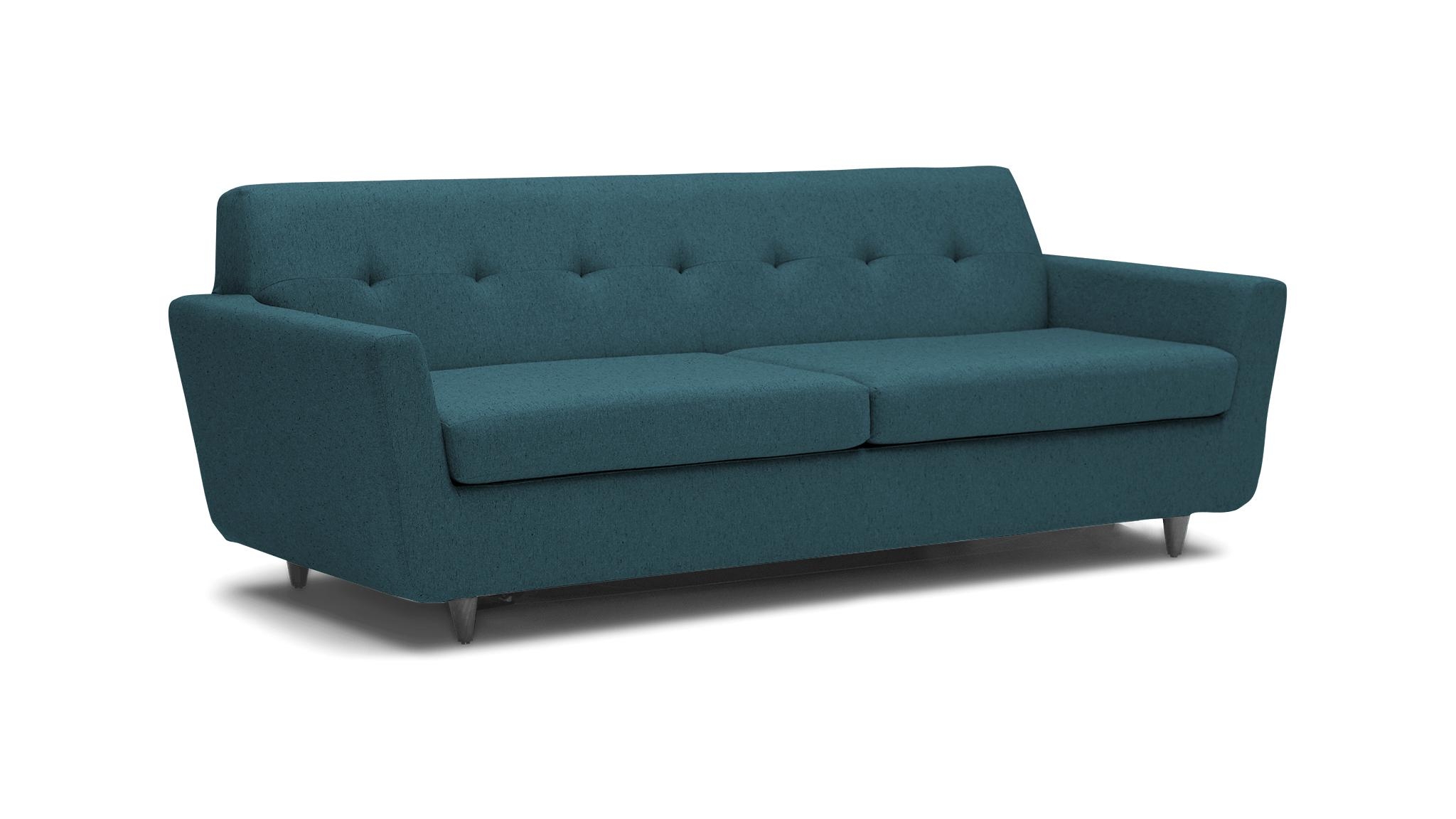 Blue Hughes Mid Century Modern Sleeper Sofa - Sunbrella Premier Lagoon - Mocha - Image 1