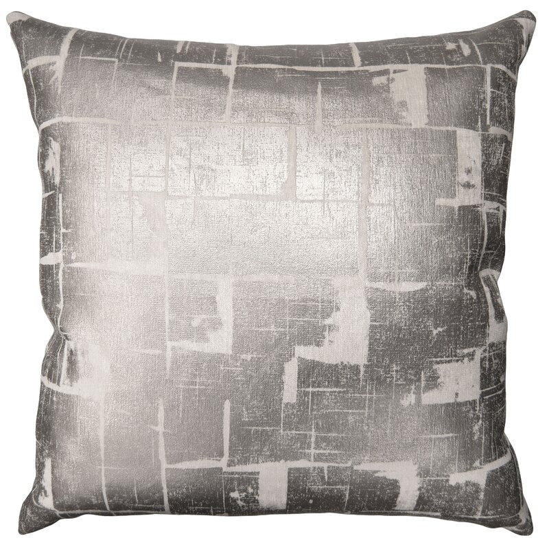 Square Feathers Jetson Blocked 20X20 Pillow Size: 26" H x 26" W - Image 0