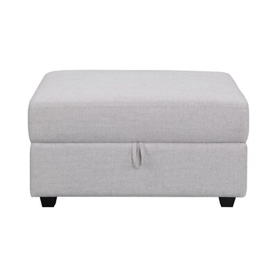 Storage Ottoman With Fabric Upholstery And Tapered Legs, Gray - Image 0