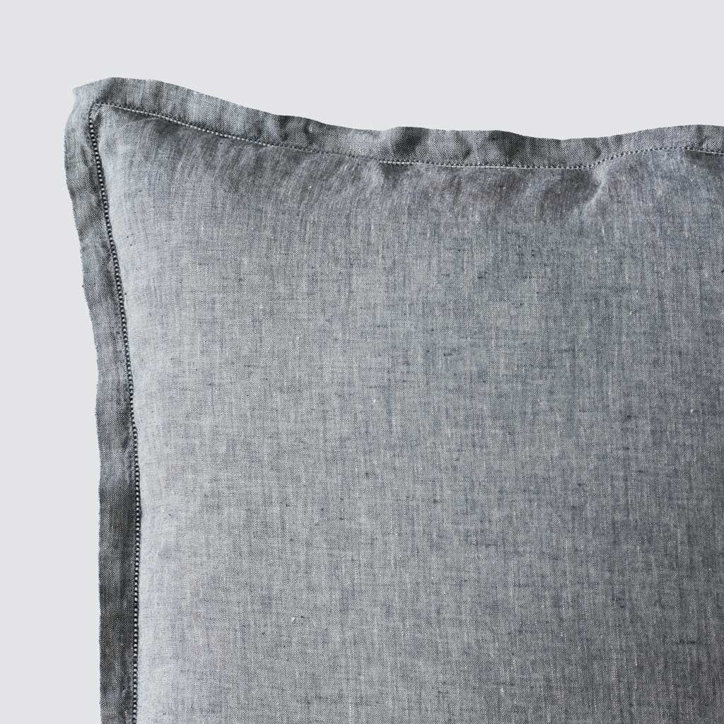 The Citizenry Stonewashed Linen Euro Shams | Black - Image 5