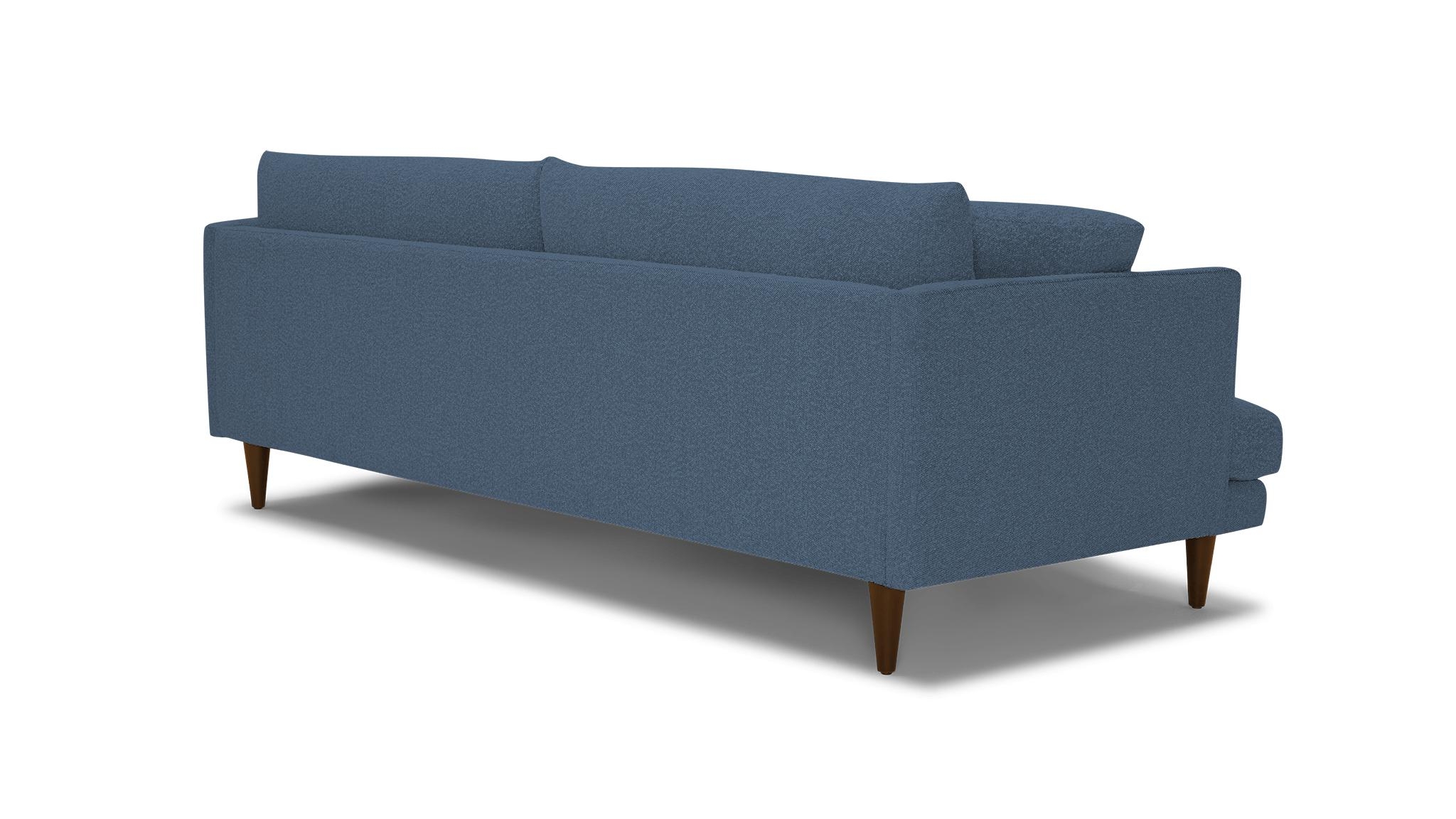 Blue Lewis Mid Century Modern Grand Sofa - Milo French Blue - Mocha - Image 3