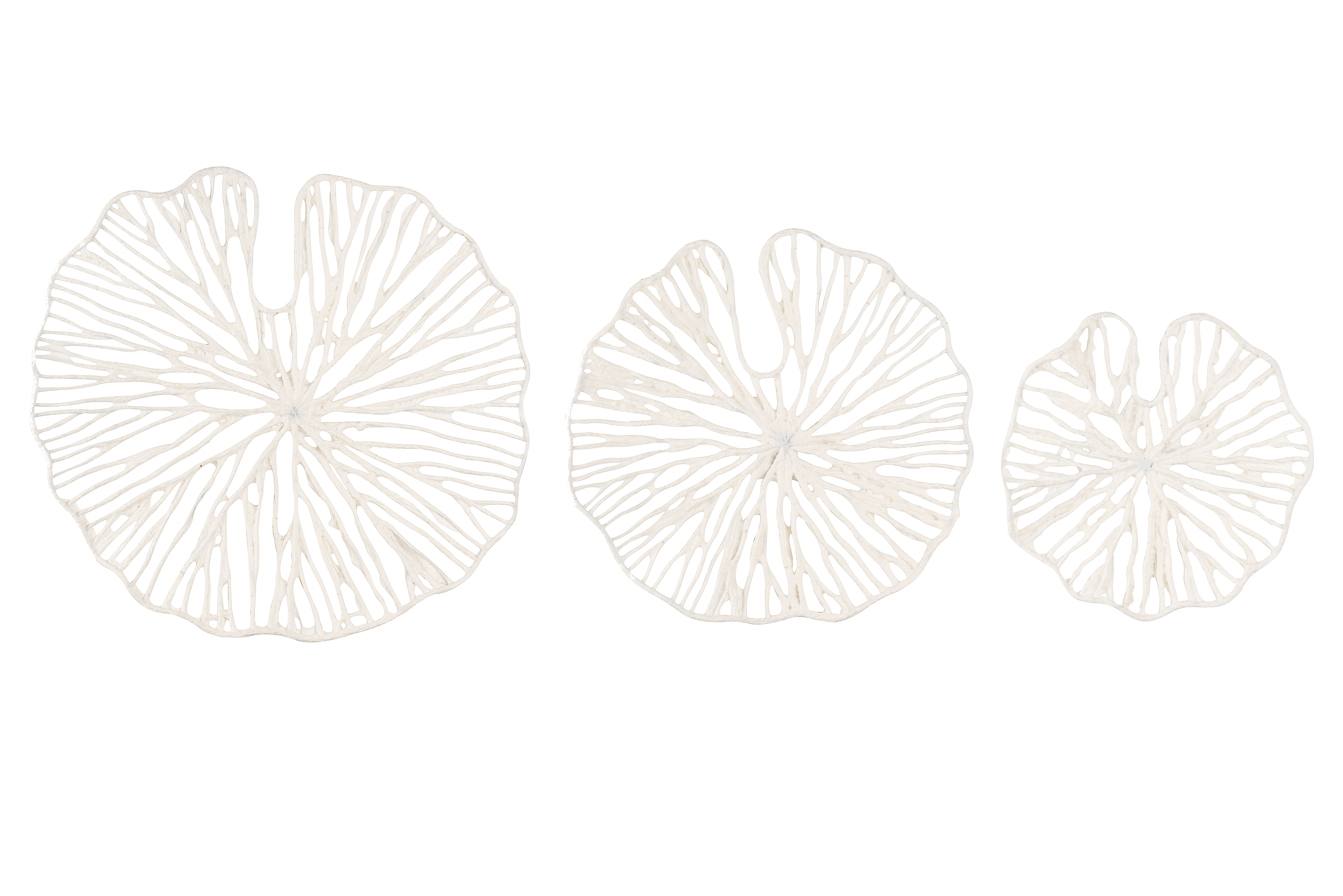 Handmade White Coral Shaped Paper & Metal Wall Décor (Set of 3 Sizes) - Image 0