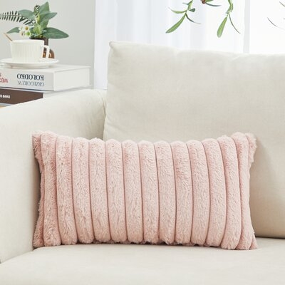 Faux Fur Lines Cushion Pillow - Image 0