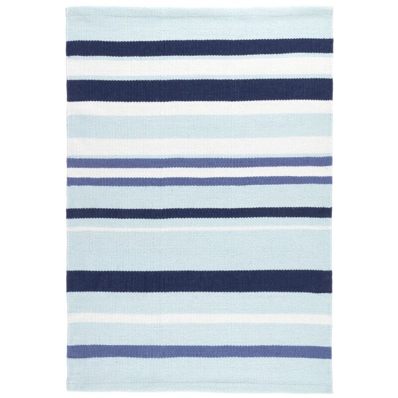 Dash and Albert Rugs Marley Striped Handwoven Blue/Navy Area Rug - Image 0