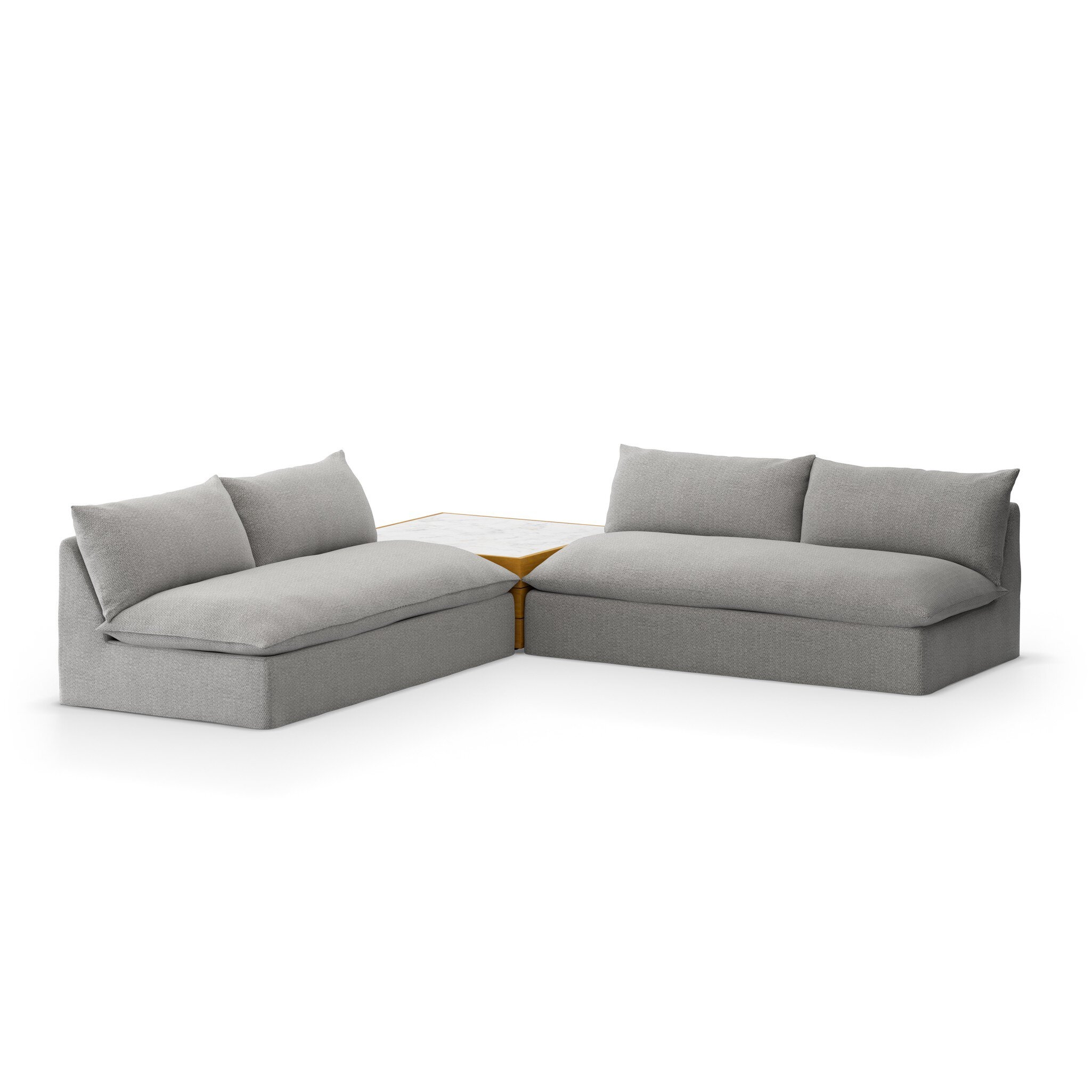 Grant Outdoor 2-Piece Sectional W/ Coffee Table - Faye Ash - Image 0