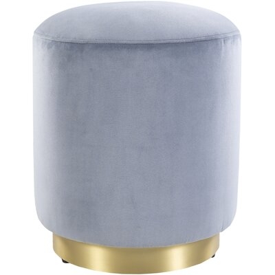 Tisa 16'' Velvet Round Standard Ottoman - Image 0