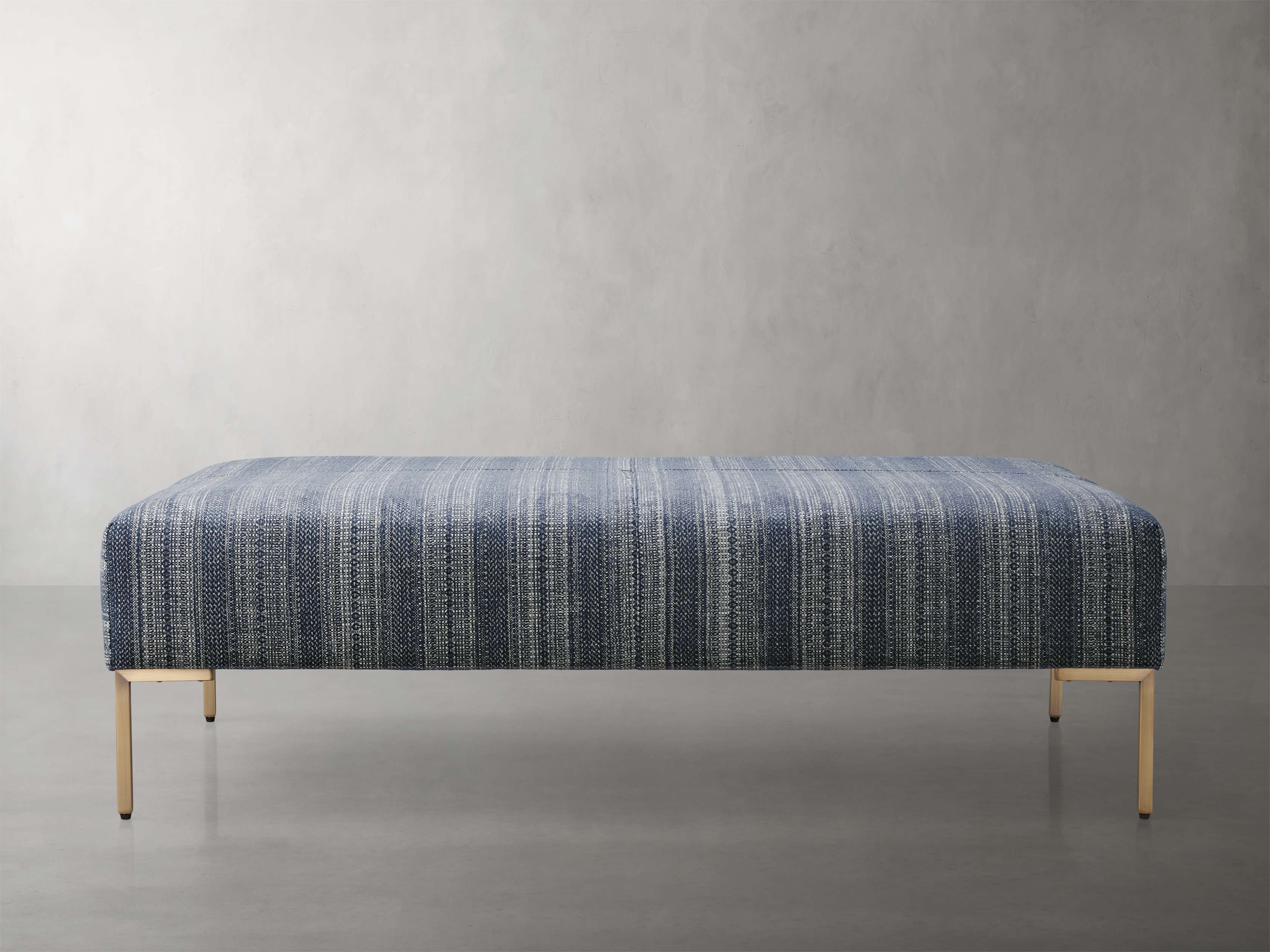 Tilton Ottoman in Upholstered 56" X 34"  Hampshire Indigo  - Image 0