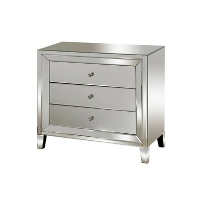 Montalvo Mirrored 3 Drawer Accent Chest - Image 0