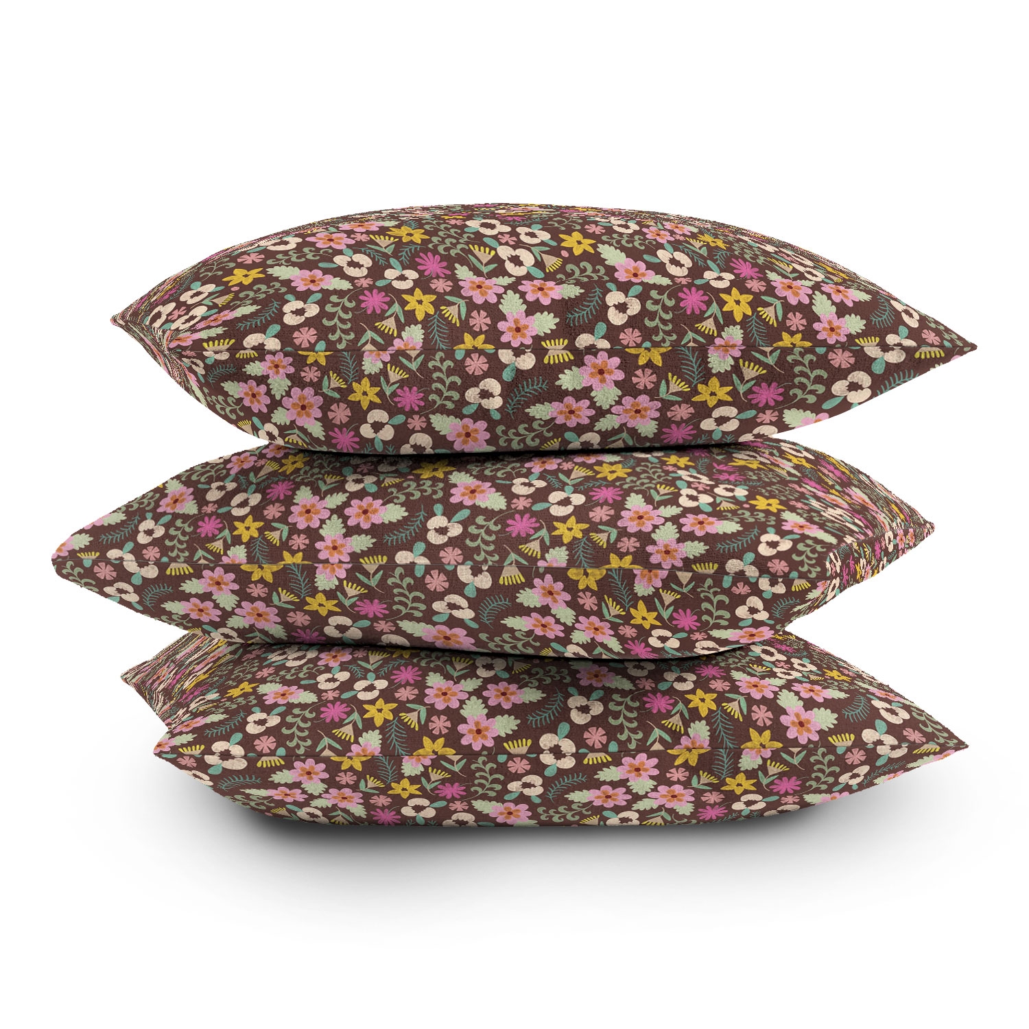 Ditsy Floral 3 by Pimlada Phuapradit - Indoor Throw Pillow 20" x 20" - Image 3
