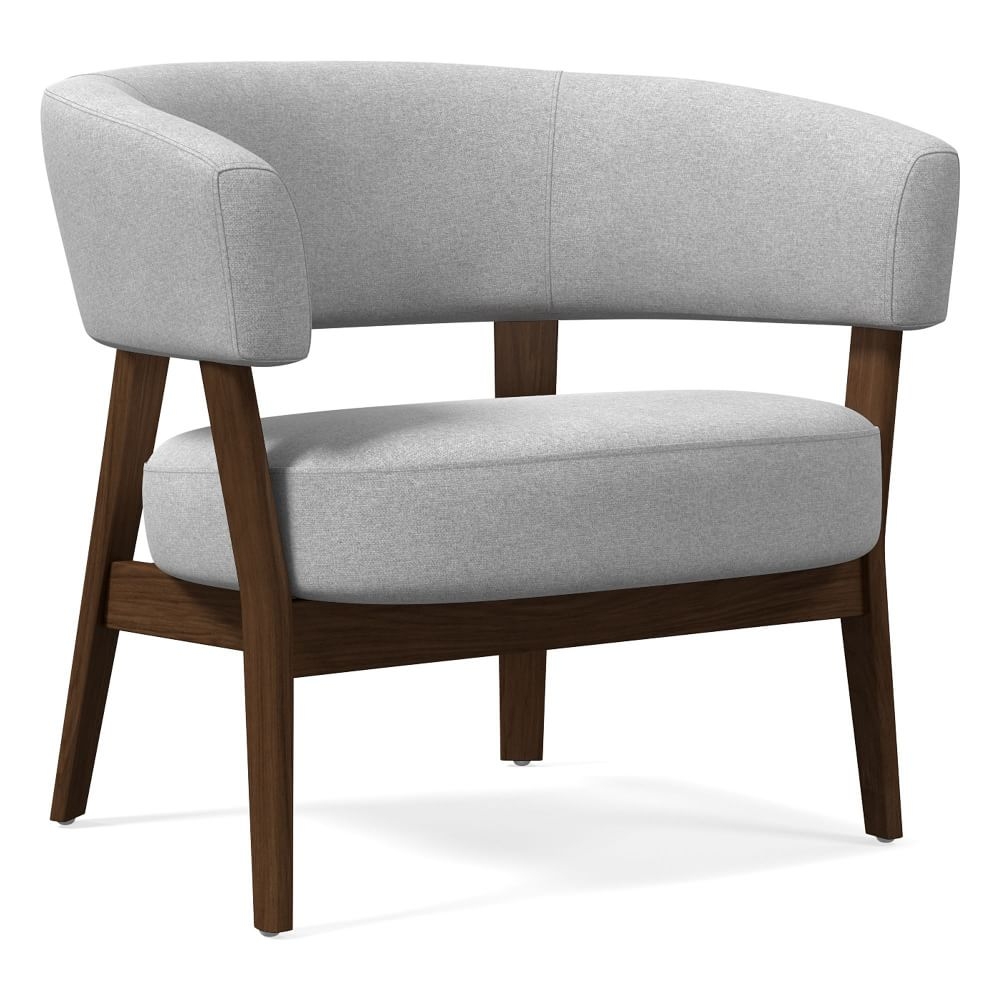 Juno Chair, Poly, Distressed Velvet, Frost Gray, Pecan - Image 0