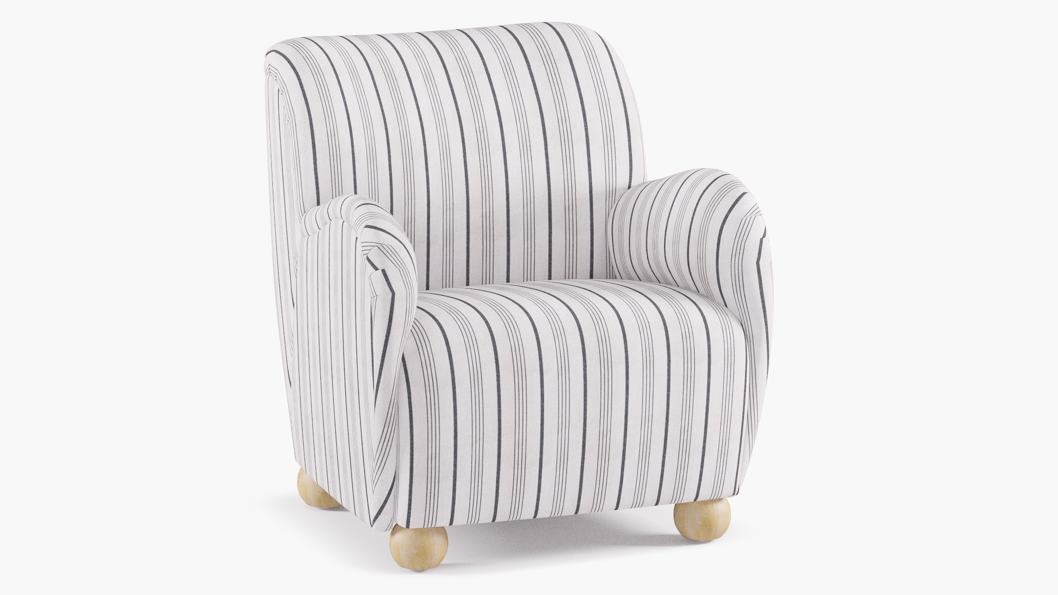 Bun Foot Accent Chair, Black Market Stripe - Image 1