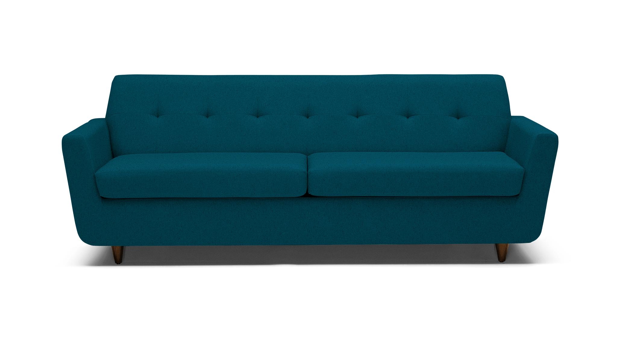 Blue Hughes Mid Century Modern Sleeper Sofa - Key Largo Zenith Teal - Mocha - Image 0