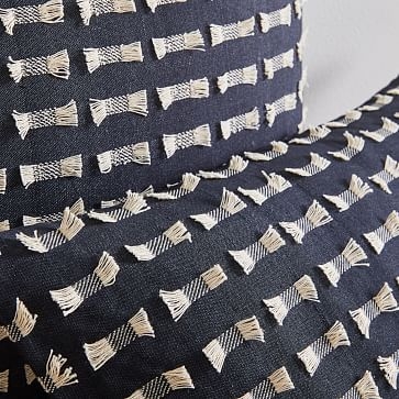 Cotton Silk Pixel Pillow Cover, Set of 2, Black, 12"x21" - Image 1