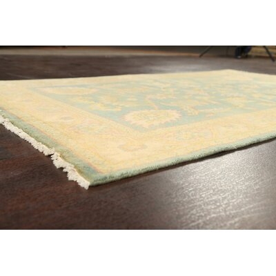 One-of-a-Kind Hand-Knotted 4'1" x 6'9" Wool Area Rug in Beige/Blue - Image 0