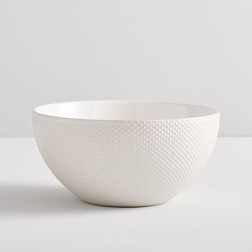 Textured Serving Bowl, White Dots - Image 0