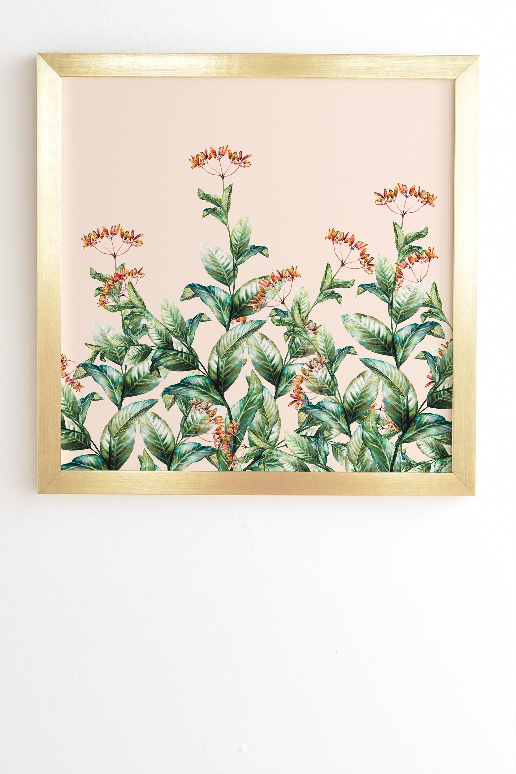Marta Barragan Camarasa Botanical pink Gold Framed Wall Art - 30" x 30" - Image 1