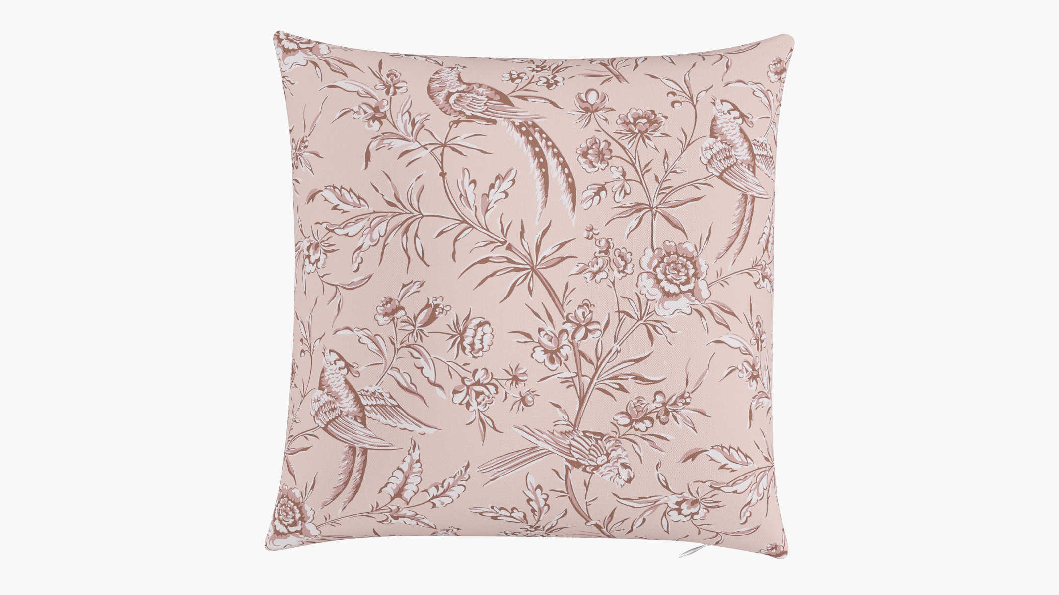 Throw Pillow 18", Blush Aviary, 18" x 18" - Image 0