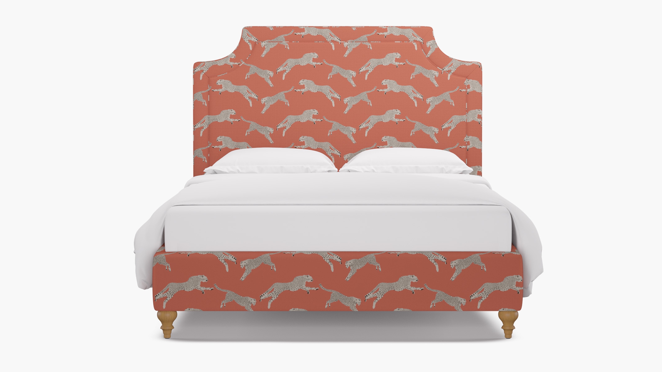 Deco Bed, Henna Cheetah, Natural Traditional Turned Leg, Twin - Image 0