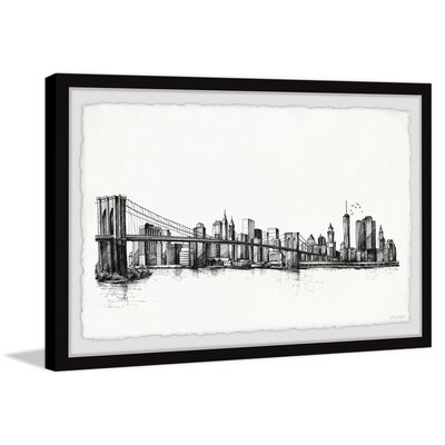 'Brooklyn Bridge And Manhattan Skyline' Framed Print - Image 0