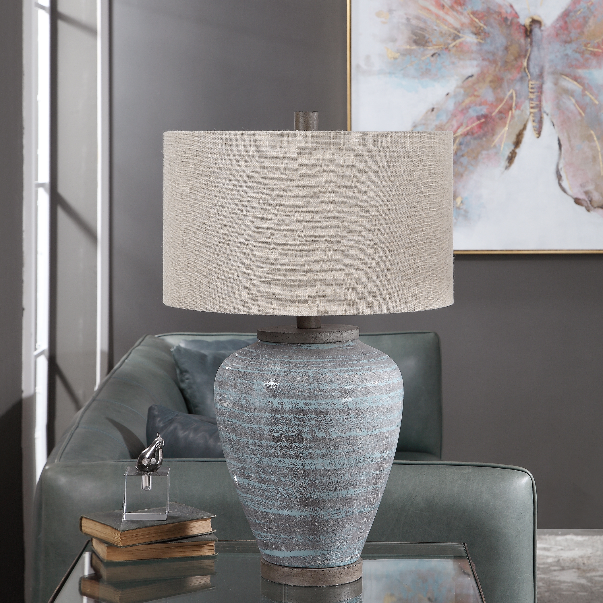 Pelia Light Aqua Table Lamp - Image 7