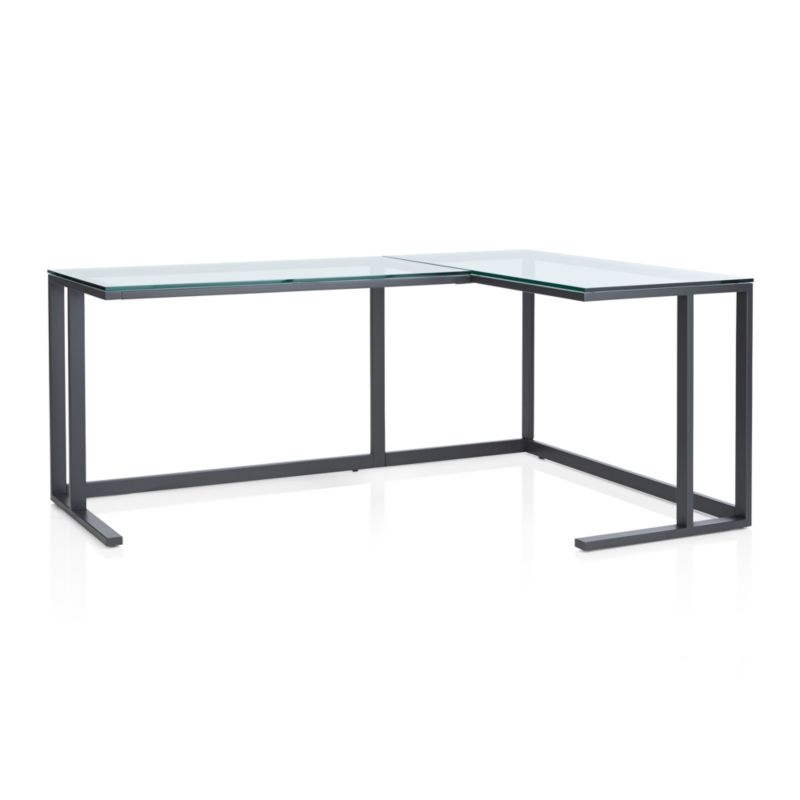 Pilsen Graphite L-Shaped Desk with Glass Top - Image 5