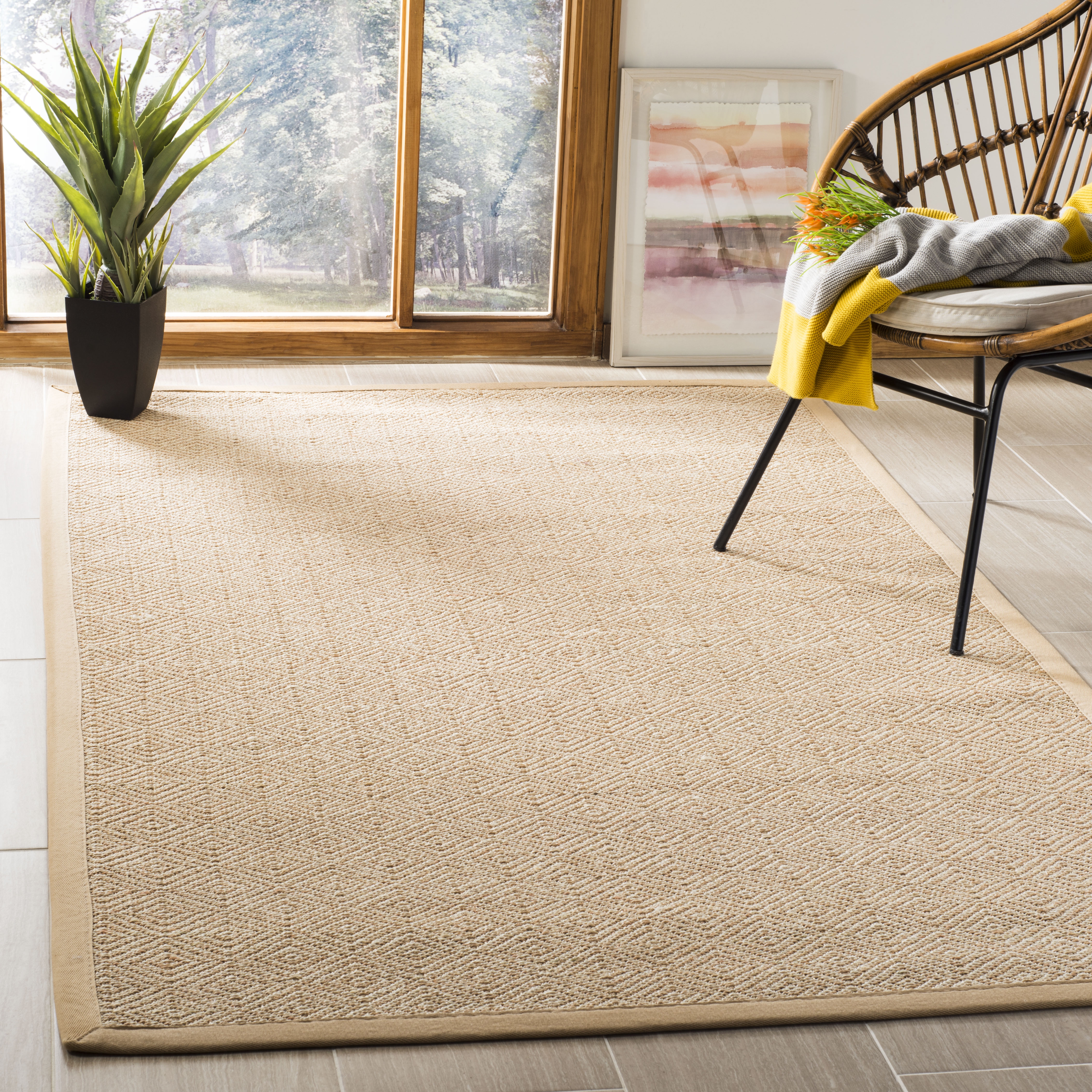 Arlo Home Woven Area Rug, NF151B, Natural/Beige,  5' X 8' - Image 1