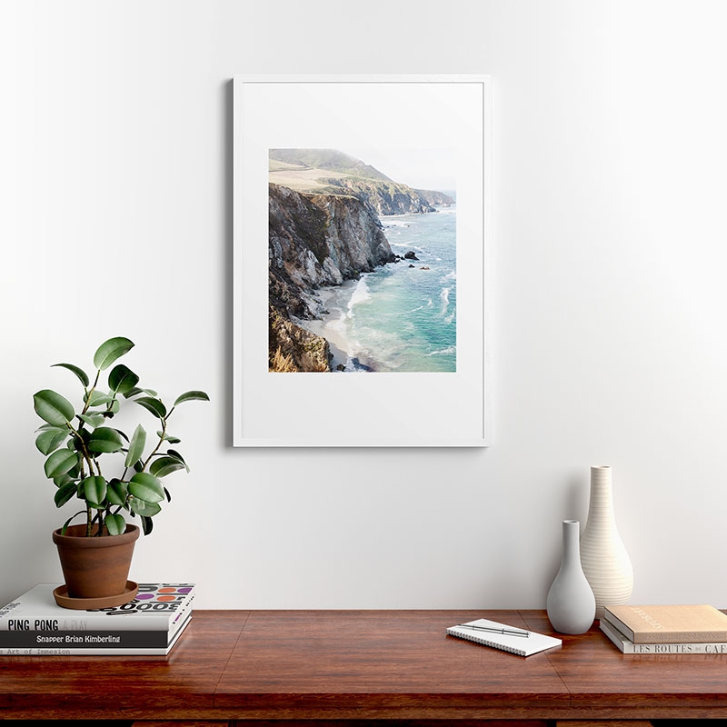 Big Sur by Bree Madden, Modern Framed Art Print, White,24" x 36" - Image 1
