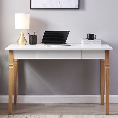 Desk With Solid Wood Legs - Image 0