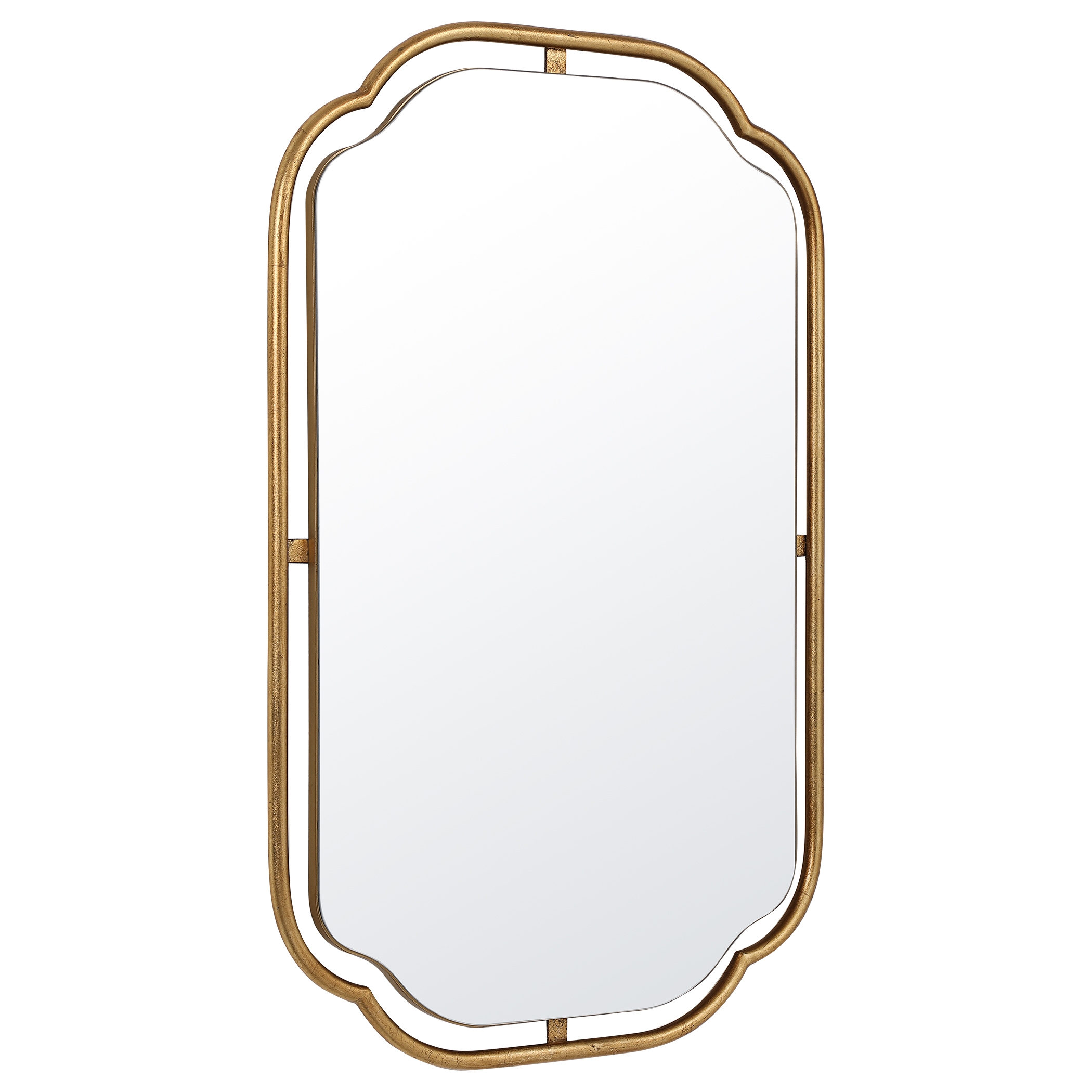 Tubular Floating Frame Mirror, Gold - Image 3