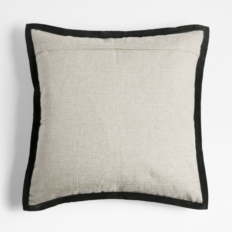 Hyde Pieced Suede 23x23 Smoky Black Throw Pillow with Down-Alternative Insert - Image 7
