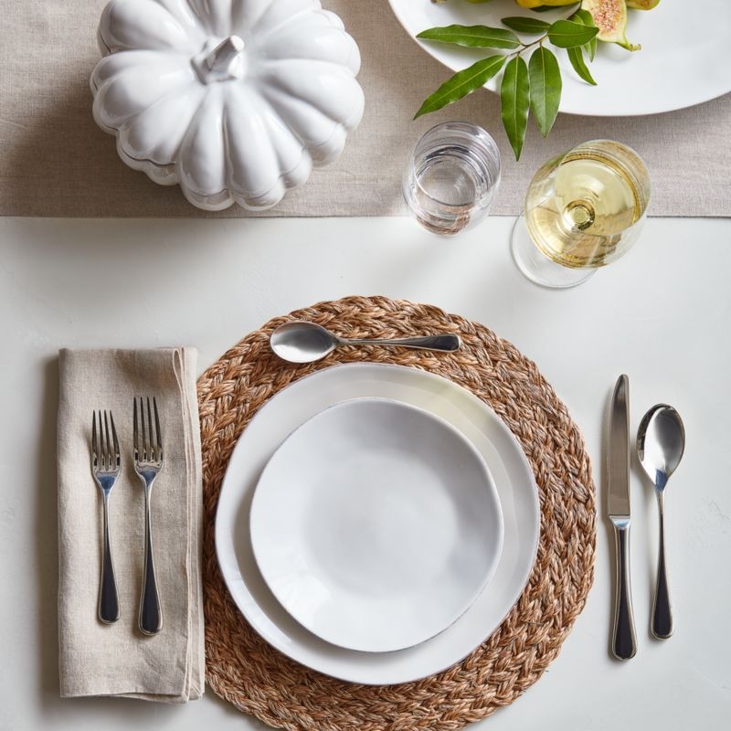Marin White Dinner Plates, Set of 8 - Image 1