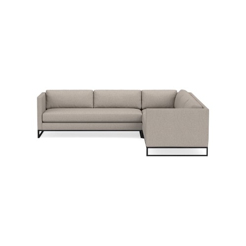 Paxton 3p L Sofa, Down Cushion, Perennials Peformance Melange Weave, Light Sand, Bronze - Image 0