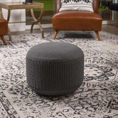 Dovecove Outdoor Pouf Ottoman - Natural - Woven Indoor Or Backyard Patio Use - Floor Footstool For Living Room- Knit Bean Bag - Oversized Padded Chair - Moroccan Foot Rest - Image 0