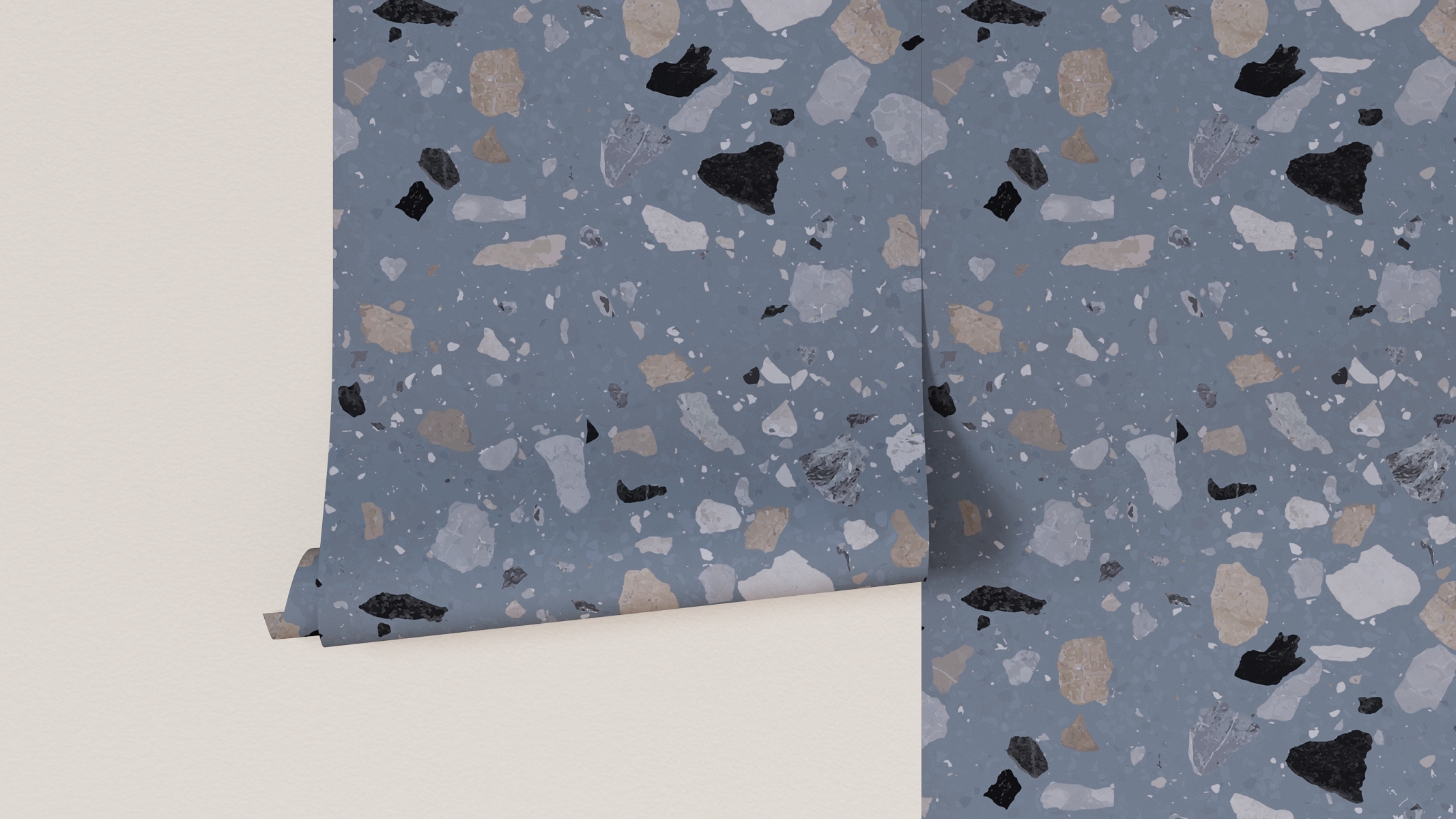 Traditional Wallpaper, Dusty Blue Sperduti - Image 3