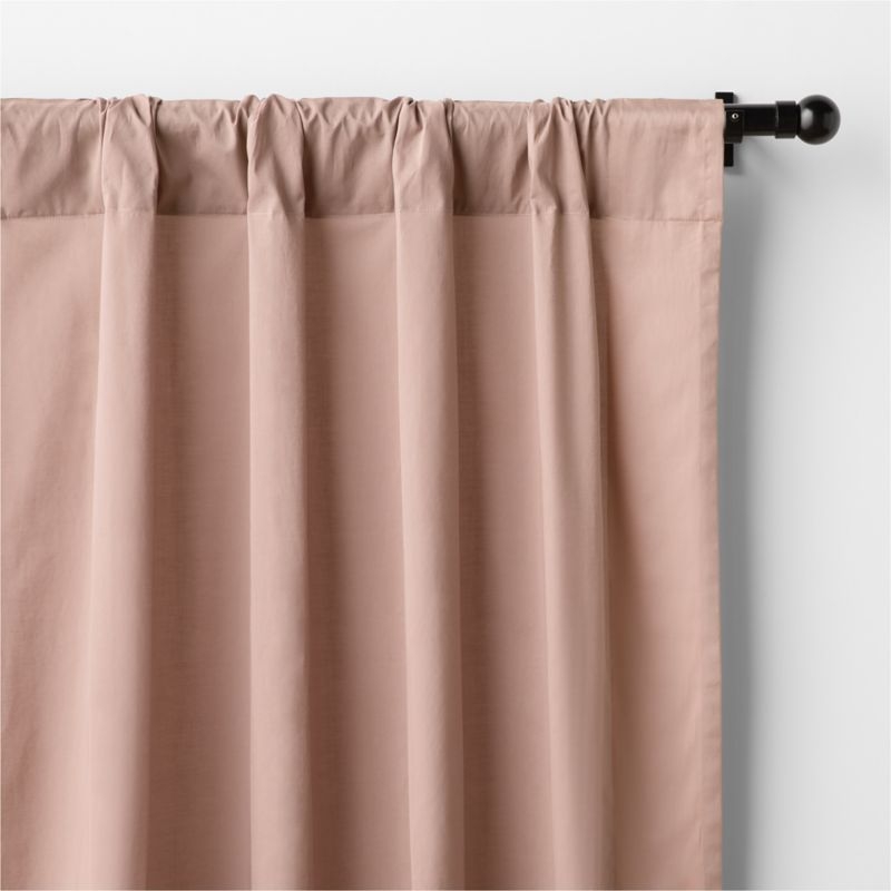 Plum Rose Organic Cotton Voile with Satin Border Sheer Window Curtain Panel 44"x84" - Image 2