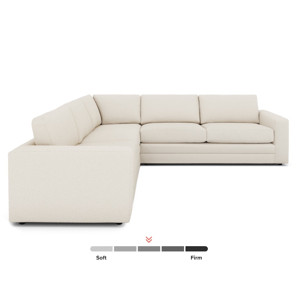 Riley 114" Corner Sectional - Ivory Wool Bouclé - Image 1