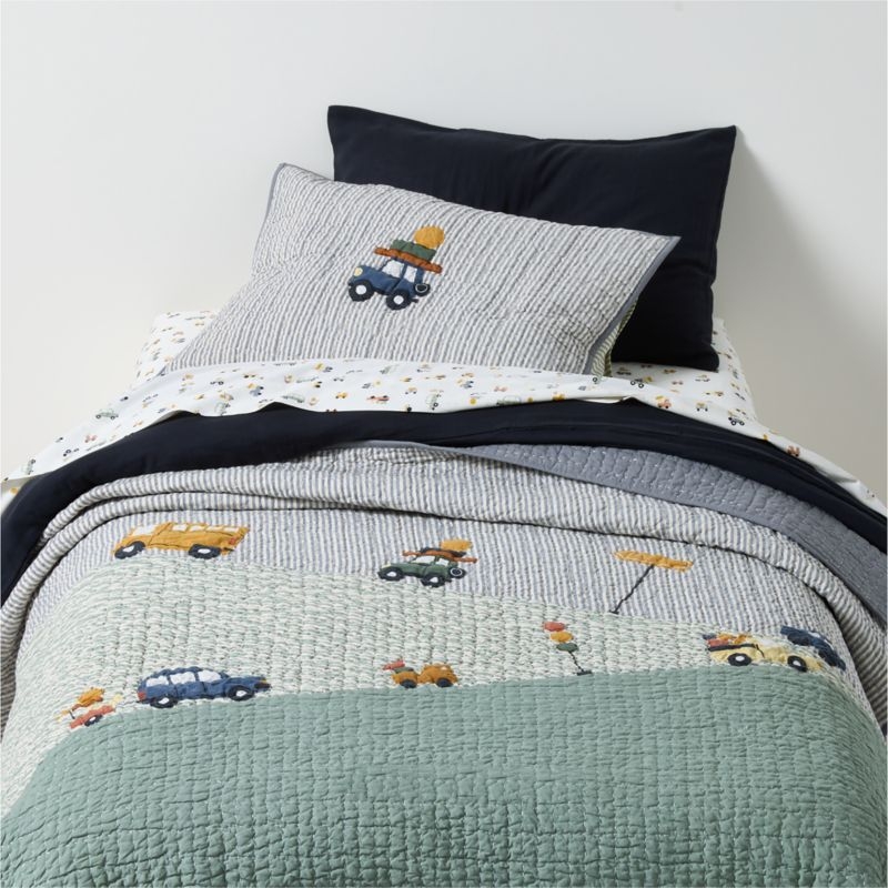 Stay Cool Wheely Cool 100% Organic Cotton Kids Twin Sheet Set - Image 1