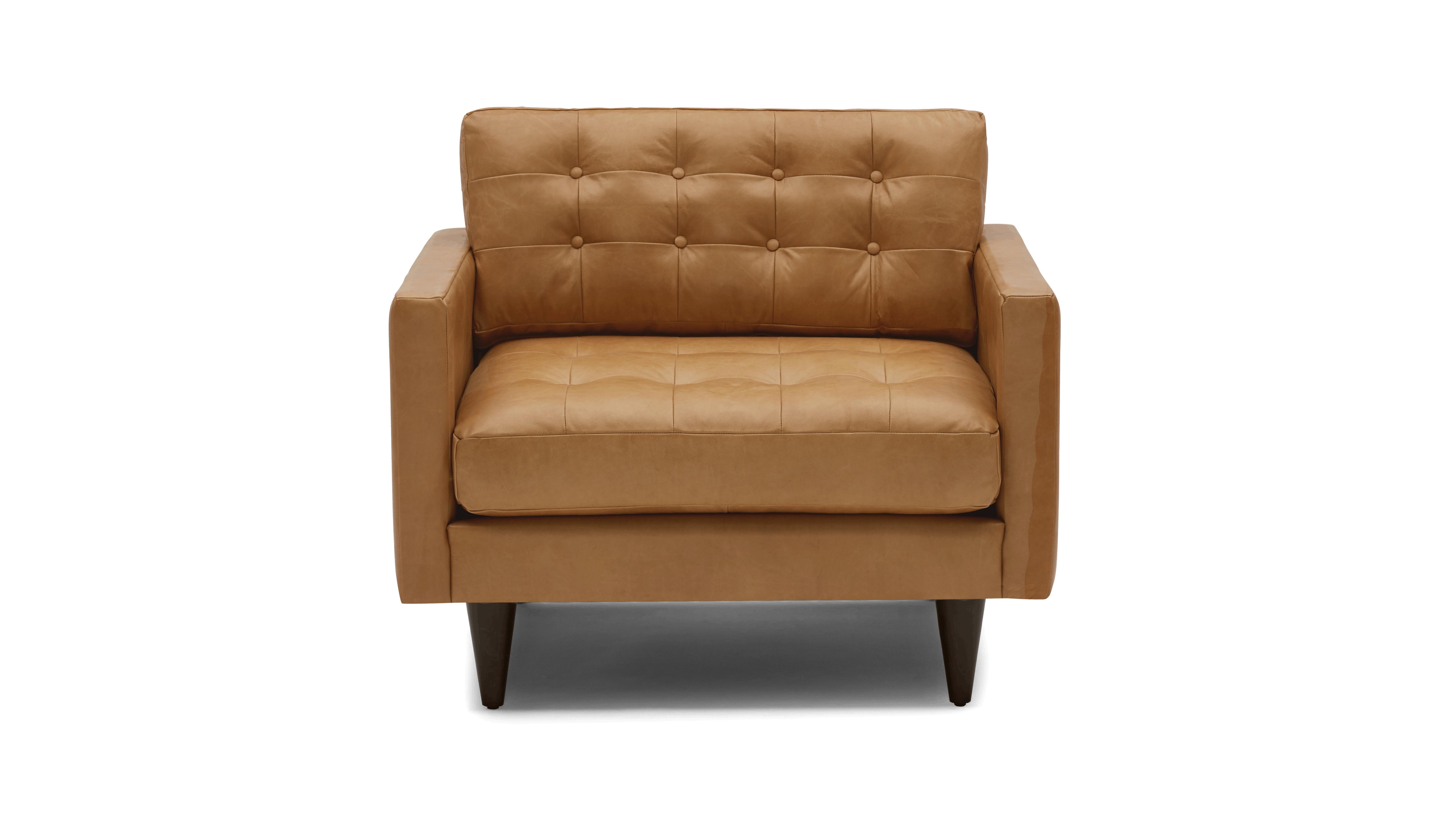 Brown Eliot Mid Century Modern Leather Chair - Santiago Camel - Mocha - Image 0