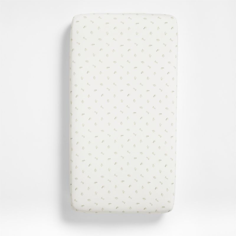 Baby's First Natural Animal 100% Organic Cotton Heathered Jersey Baby Crib Fitted Sheet - Image 2