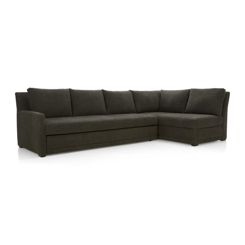 Reston 2-Piece Right Arm Bumper Trundle Sleeper Sectional Sofa - Image 1