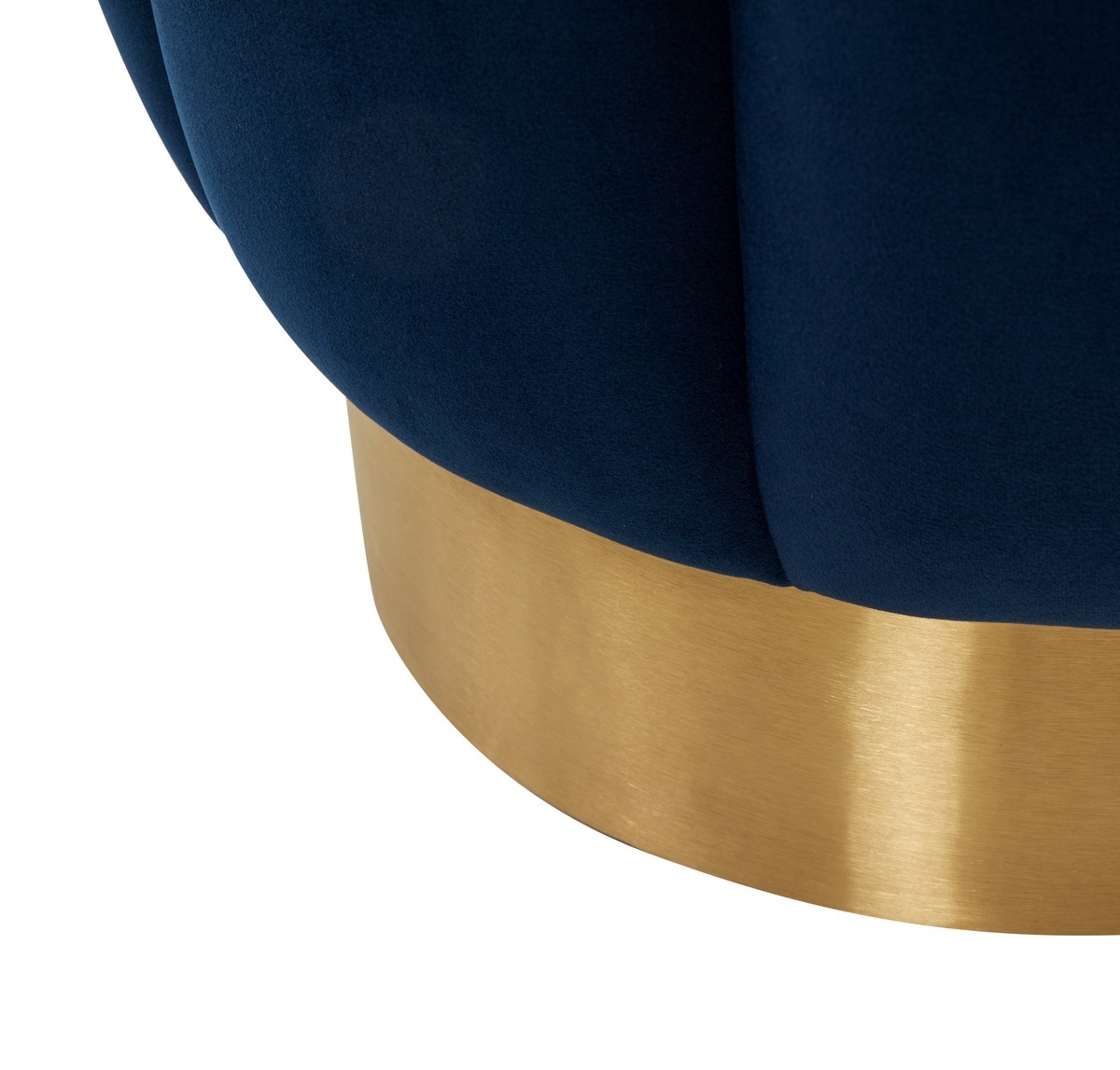 Maxine Channel Tufted Ottoman - Navy - Image 2