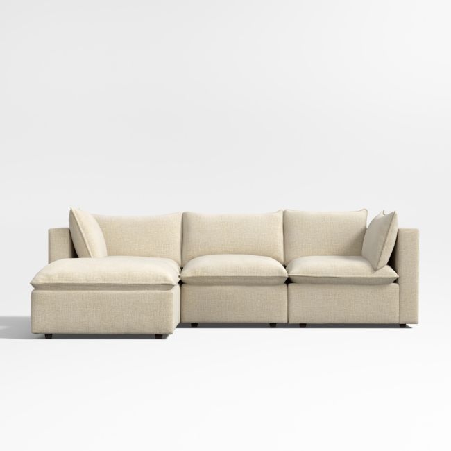 Lotus Deep Modular 4-Piece Reversible Sectional Sofa with Ottoman - Image 0