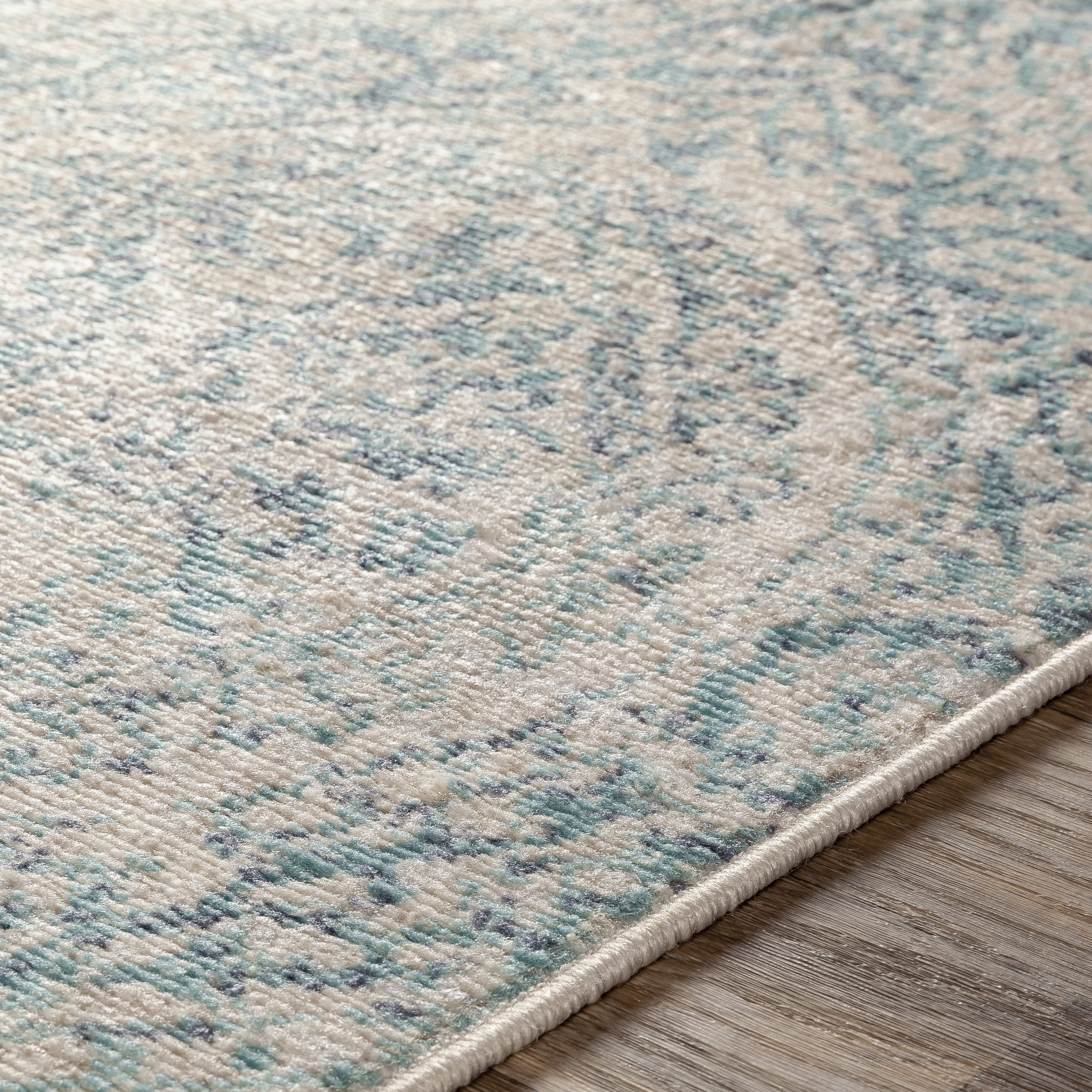 City Light Blue Indoor 6'7" x 9' Machine Woven Rug - Image 3