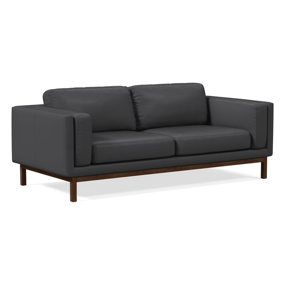 Dekalb 85" Sofa, Sierra Leather, Fog, Acorn - Image 0