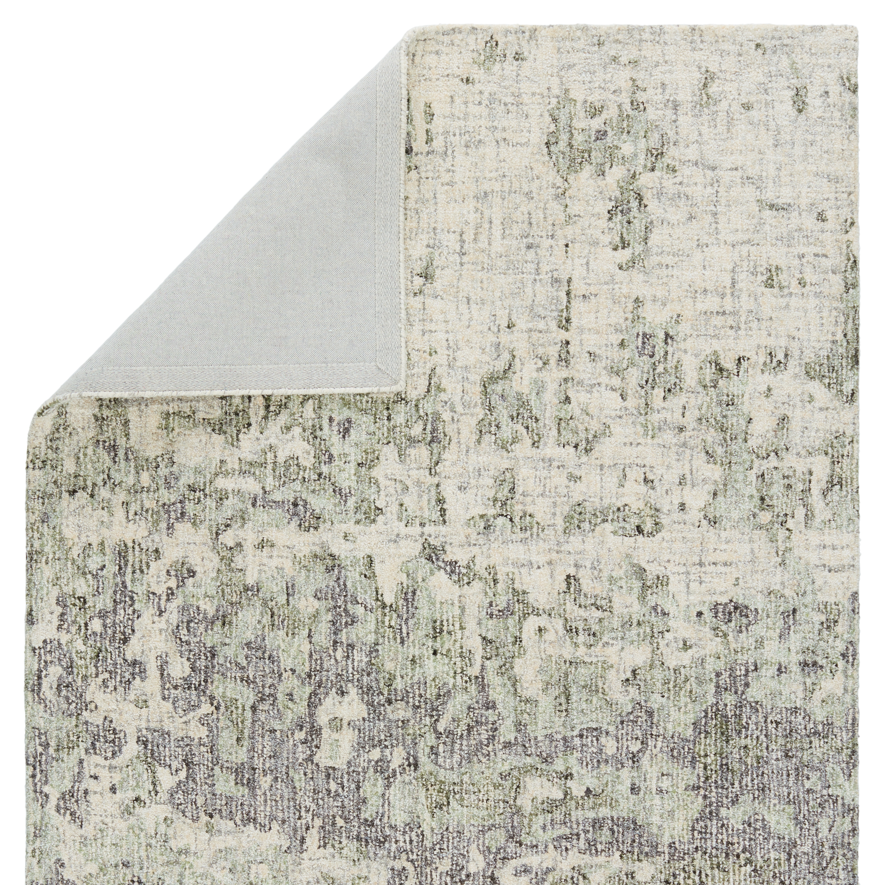 Absolon Handmade Abstract Taupe/ Green Area Rug (8'X10') - Image 2