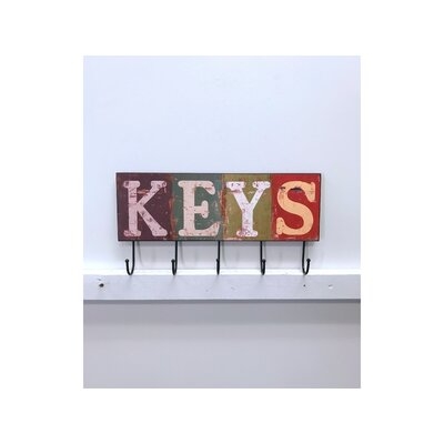 'Keys' Wall Mounted Coat Rack - Image 0