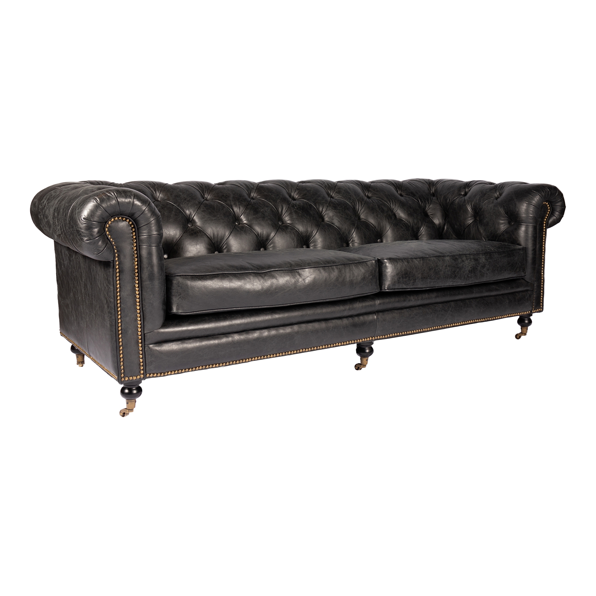 Birmingham Sofa Black Leather - Image 1