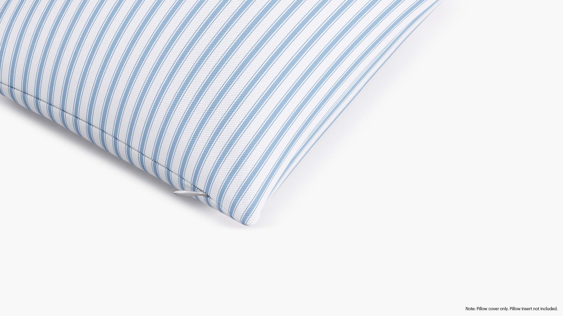 Throw Pillow Cover 16", Cornflower Classic Ticking Stripe, 16" x 16" - Image 1